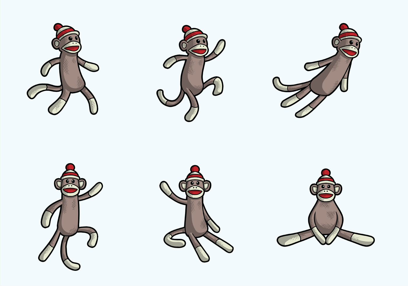 1400x980 Sock Monkey Free Vector Art