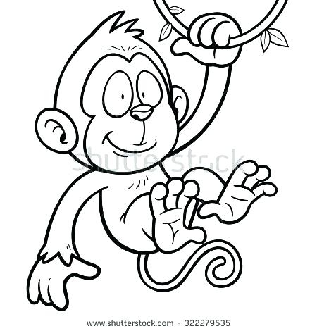 450x470 Cartoon Monkey Pictures To Color Vector Illustration Of Cartoon
