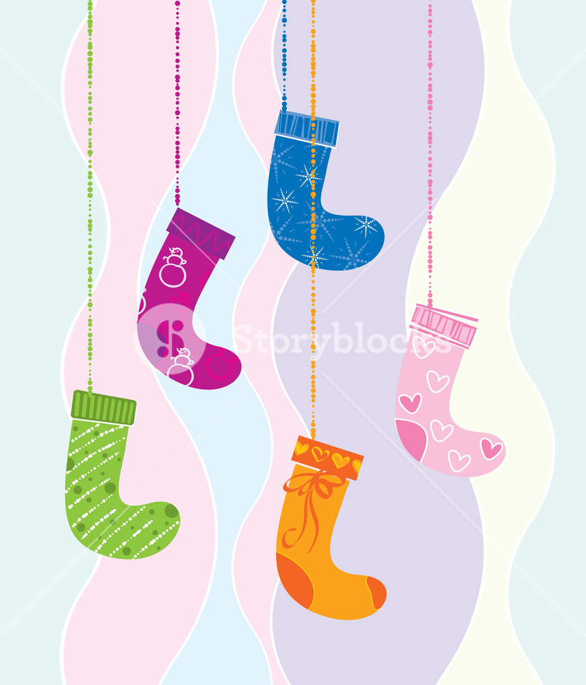 856x1000 Christmas Socks. Vector. Royalty Free Stock Image
