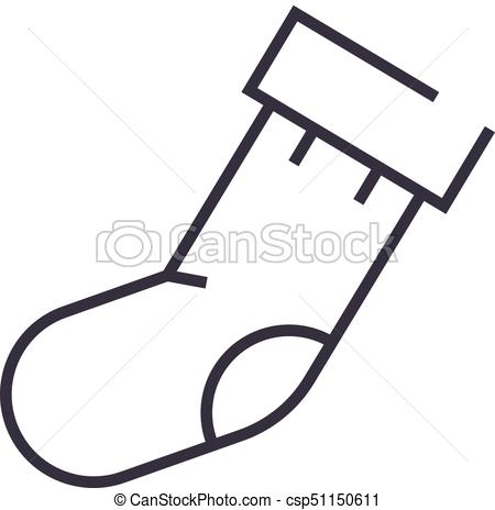 450x464 Socks Vector Line Icon, Sign, Illustration On Background, Editable