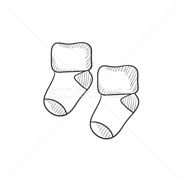 600x600 Baby Socks Sketch Icon. Vector Illustration Andrei Krauchuk