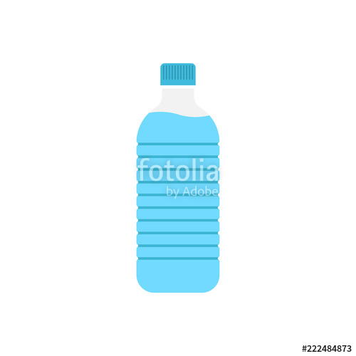 500x500 Water Bottle Icon In Flat Style. Plastic Soda Bottle Vector