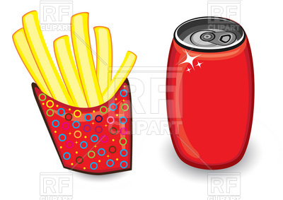 400x283 French Fries And Red Soda Can Vector Image Vector Artwork Of