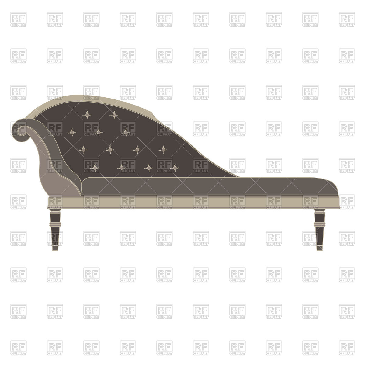 1200x1200 Grey Classic Sofa Or Retro Couch Vector Image Vector Artwork Of