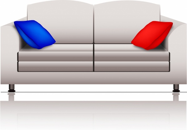 600x416 White Sofa Free Vector In Adobe Illustrator Ai ( .ai