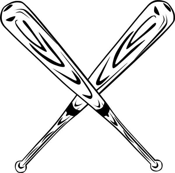 600x591 Softball Bats Crossed Clipart