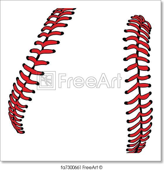 561x581 Free Art Print Of Baseball Laces Or Softball Laces Ve. Vector