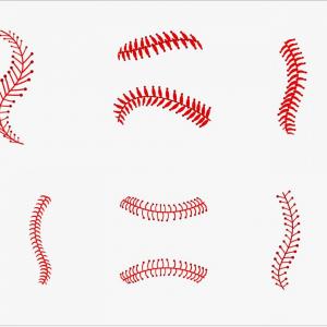 300x300 Softball Laces Vector Art B W Shopatcloth
