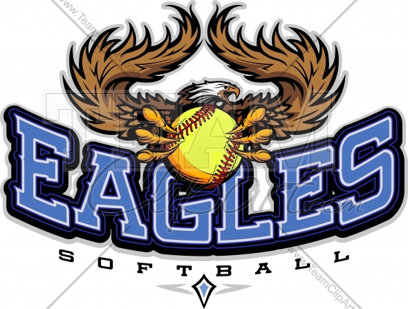 590x447 Eagles Softball Clipart Vector Image