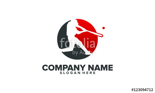 500x300 Softball, Baseball Logo Vector Illustration Stock Image And