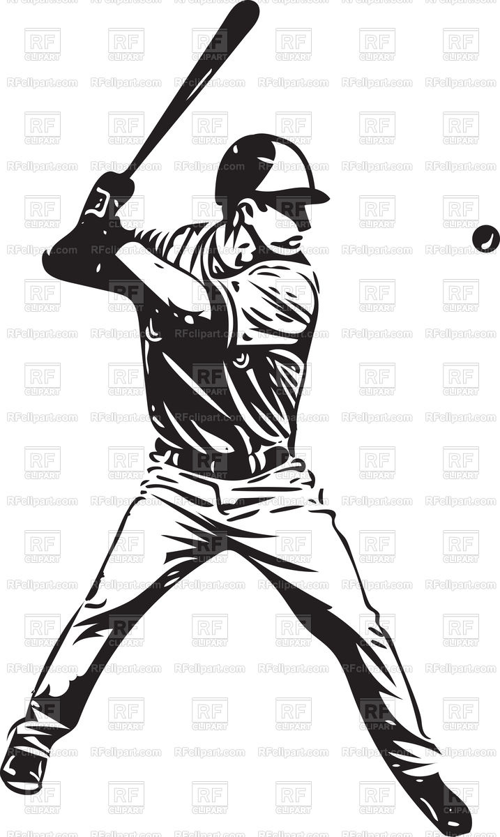717x1200 Illustration Of Baseball Player Playing Vector Image Vector