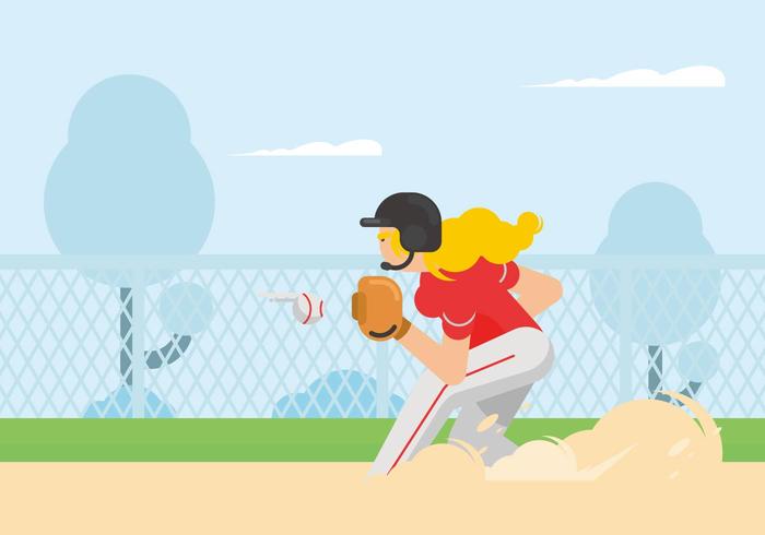 700x490 Softball Player Illustration