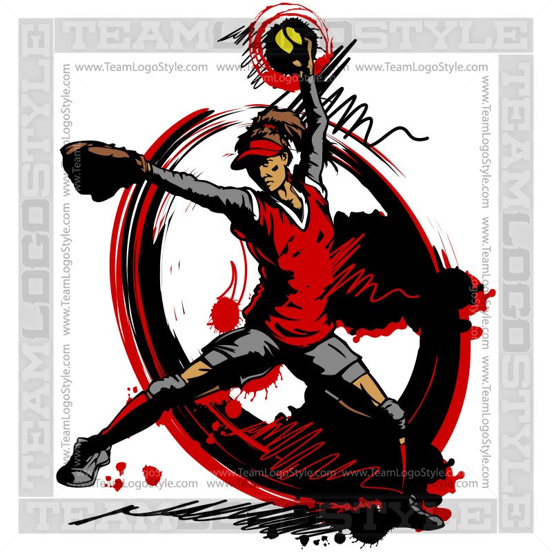 800x800 Softball Player Logo