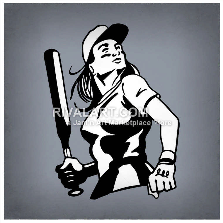 761x761 Woman Womens Softball Player Holding Bat Graphic Girls