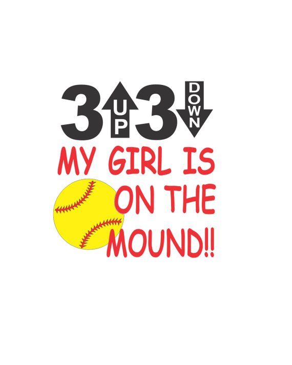 570x713 3 Up 3 Down Softball Vector Cutting File For Vinyl Cutters Etsy