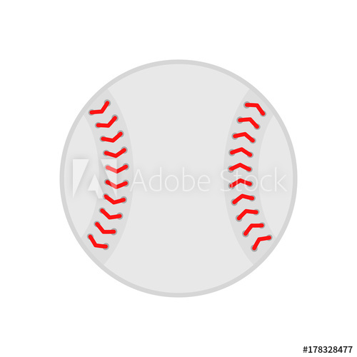 500x500 Baseball Ball. Softball. Vector Silhouette. Vector Icon Isolated