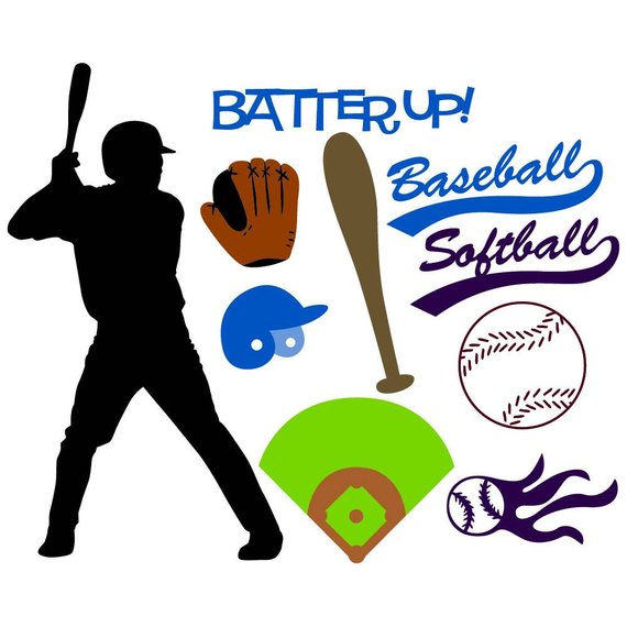 570x570 Baseballsoftball Vector Art Svg Files Player Ball Etsy