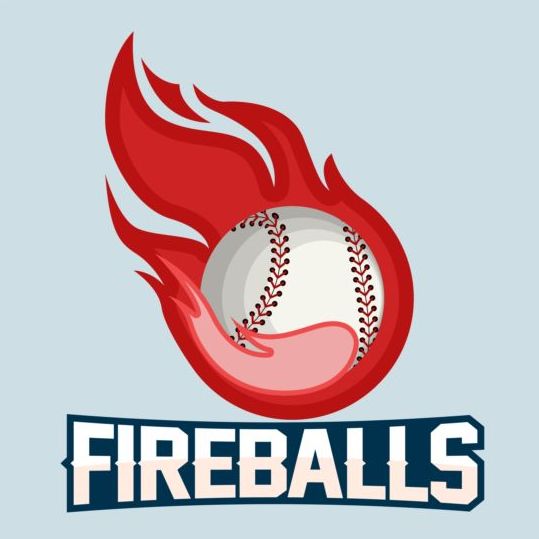 539x539 Flame With Softball Logos Vector