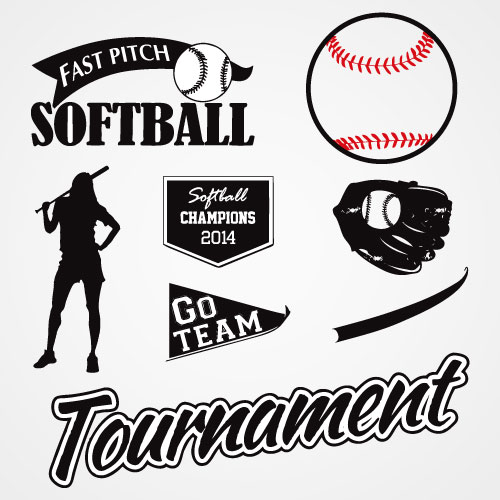 500x500 Softball Vector Clipart