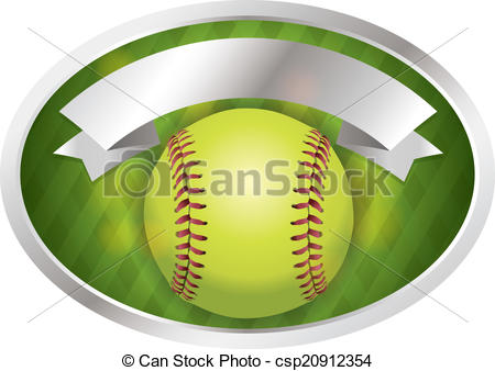 450x338 Softball Emblem Banner Illustration. An Illustration Of A Softball