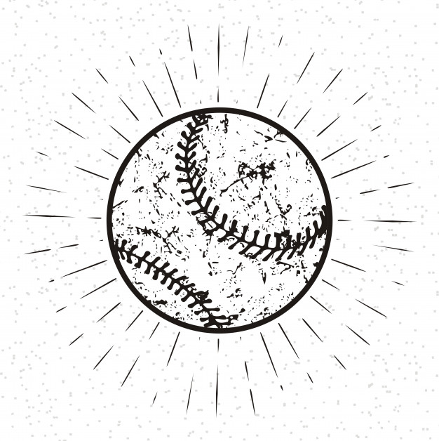 626x628 Vintage Softball With Sunburst On Grunge Background Vector