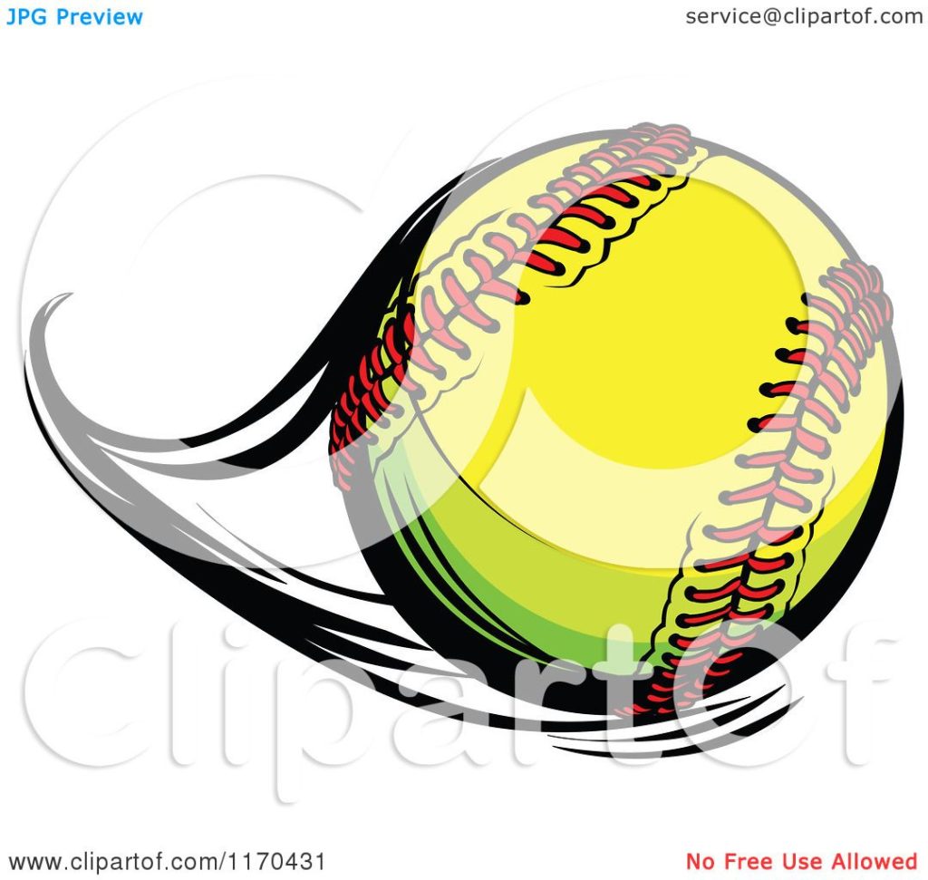 1024x971 Cartoon Of A Flast Flying Softball Royalty Free Vector Clipart