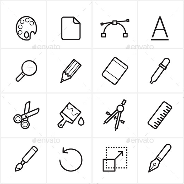 590x590 Flat Line Icons Graphic Design And Creativity Icon By Karawan