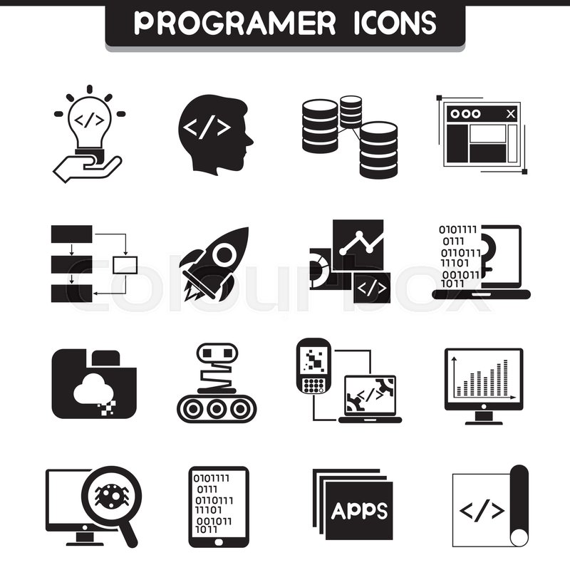 800x800 Programming Icons, Software Icons Stock Vector Colourbox