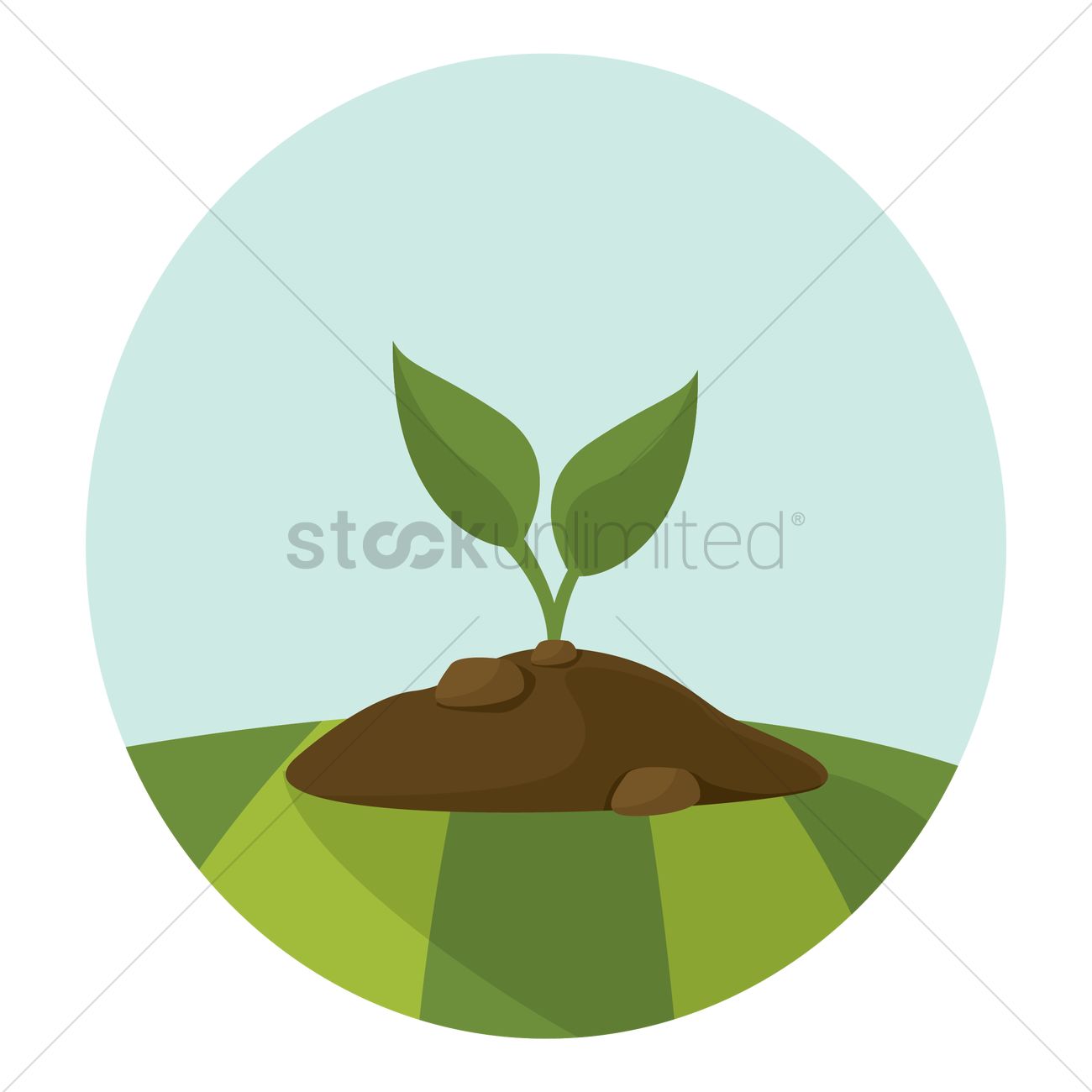 1300x1300 Free Plant Growing In Soil Vector Image