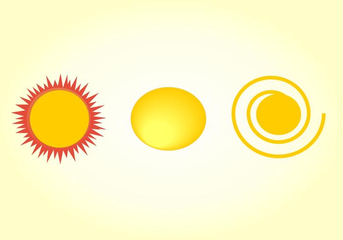 700x490 Vintage Sun Vector Clipart. Three Suns.