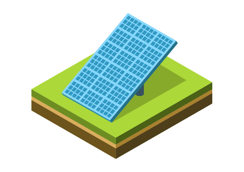 800x566 Solar Panel Isometric Vector