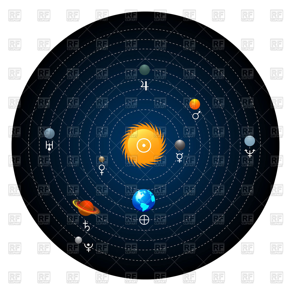 1200x1200 Planets Of Solar System Vector Image Vector Artwork Of Objects