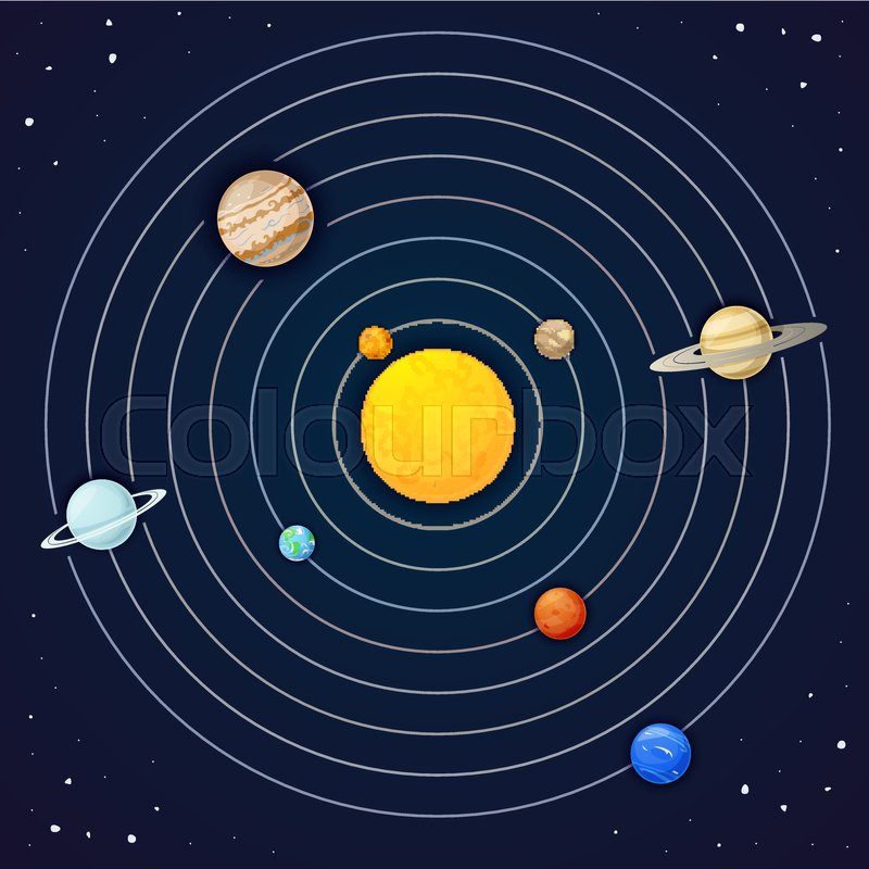 800x800 The Planets Of The Solar System, Vector Illustration Stock