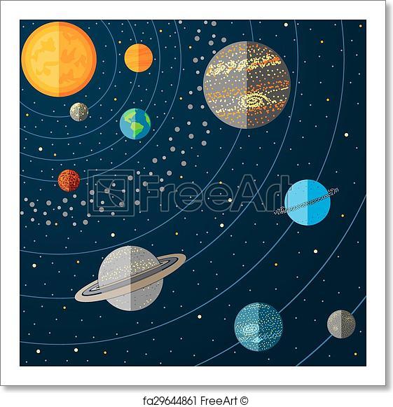 561x581 Free Art Print Of Illustration Of A Solar System With Planets