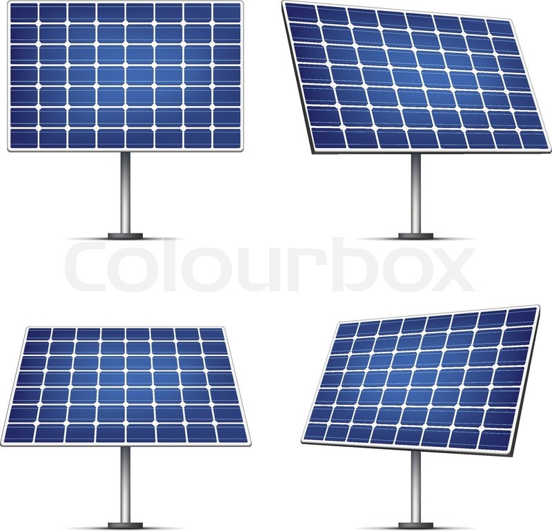 800x771 Solar Panels Isolated On White Background. Vector. Stock Vector