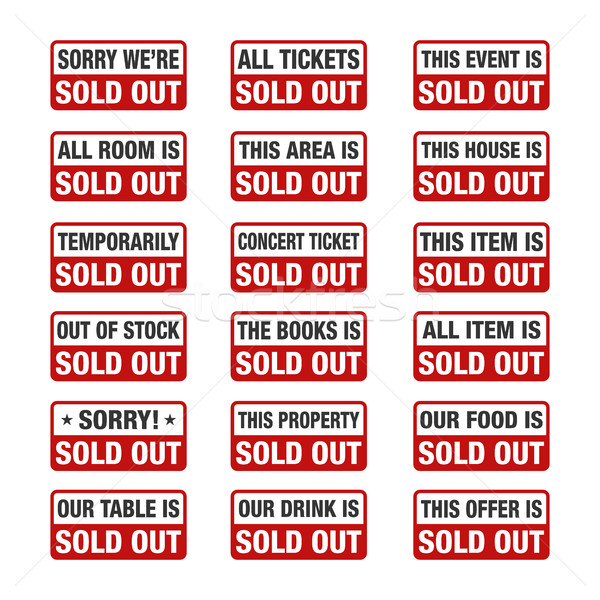600x600 Sold Out Sign Set, Vector Illustration Vector Illustration