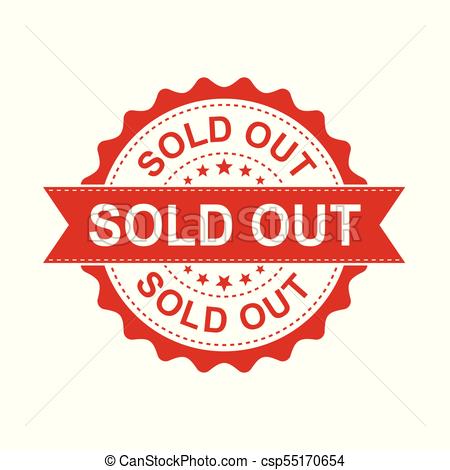 450x470 Sold Out Grunge Rubber Stamp. Vector Illustration On White