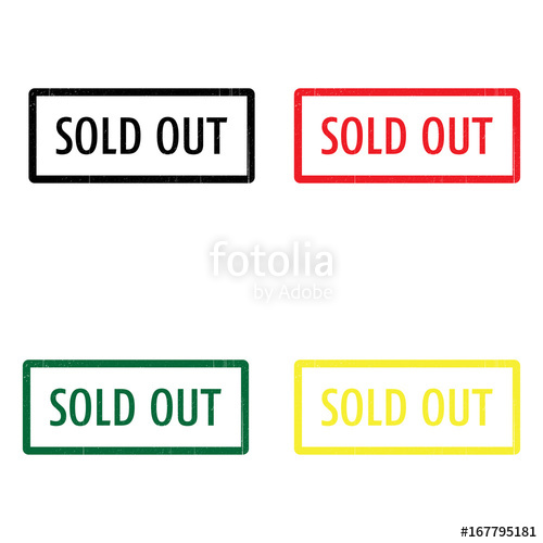 500x500 Sold Out Vector Stamp Set. Sold Out Rubber Stamp. Red, Black