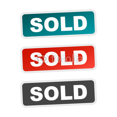 400x400 Sold Vector Stamp. Flat Vector Illustration With Shadow On White