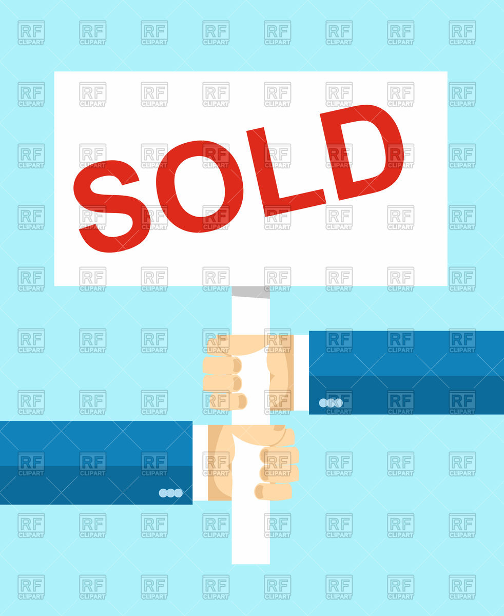 982x1200 Hands Holding Sign Sold Vector Image Vector Artwork Of Business