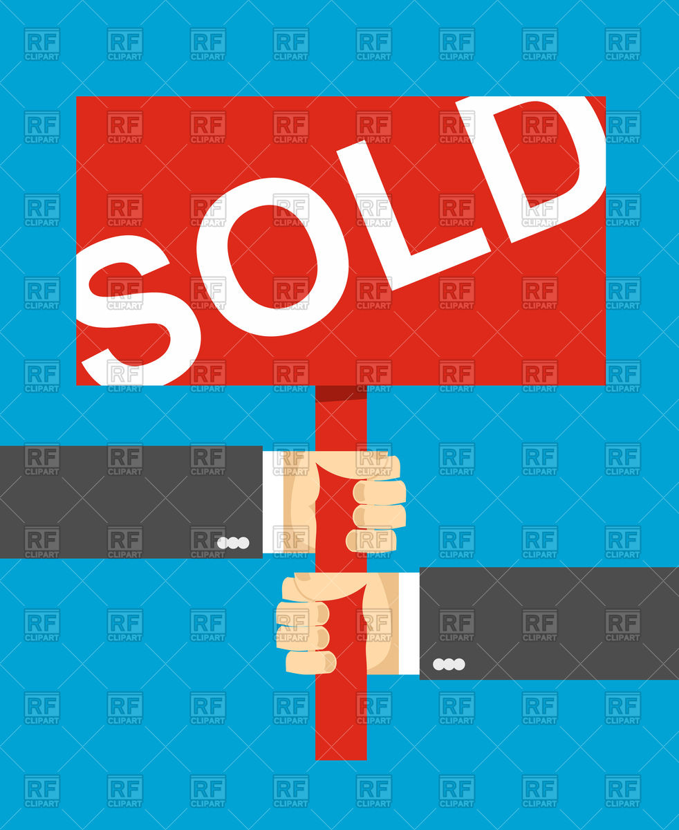 982x1200 Hands Holding Sign Sold Vector Image Vector Artwork Of Business