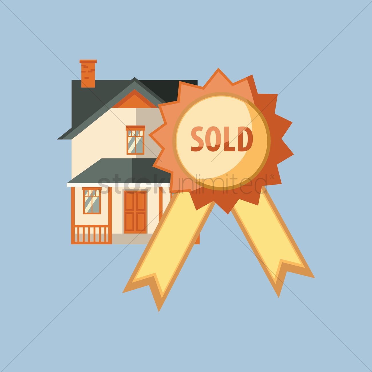 1300x1300 Free House Sold Vector Image