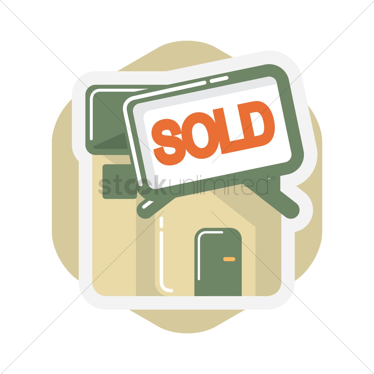 1300x1300 Free House Sold Vector Image