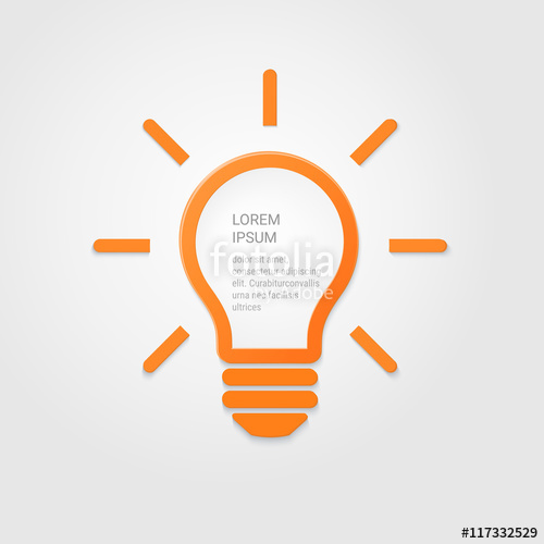 500x500 Light Bulb Idea Inspiration Concept. Lighted Lamp. Solution Sign