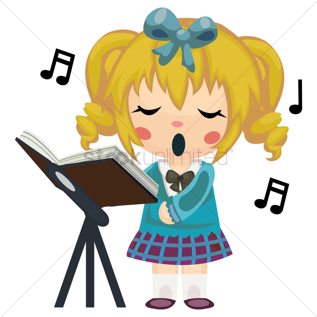 1300x1300 Girl Singing Song Vector Image