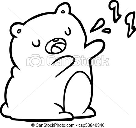 450x422 Line Drawing Of A Bear Singing A Song.