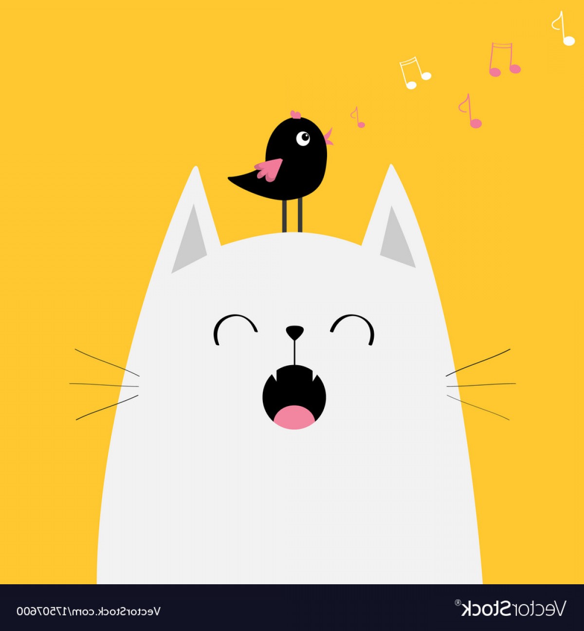1200x1296 White Cat Face Silhouette Meowing Singing Song Vector Lazttweet