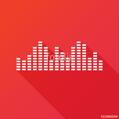 500x500 Music Sound Wave Music Bars Icon. Illustration. Flat Design
