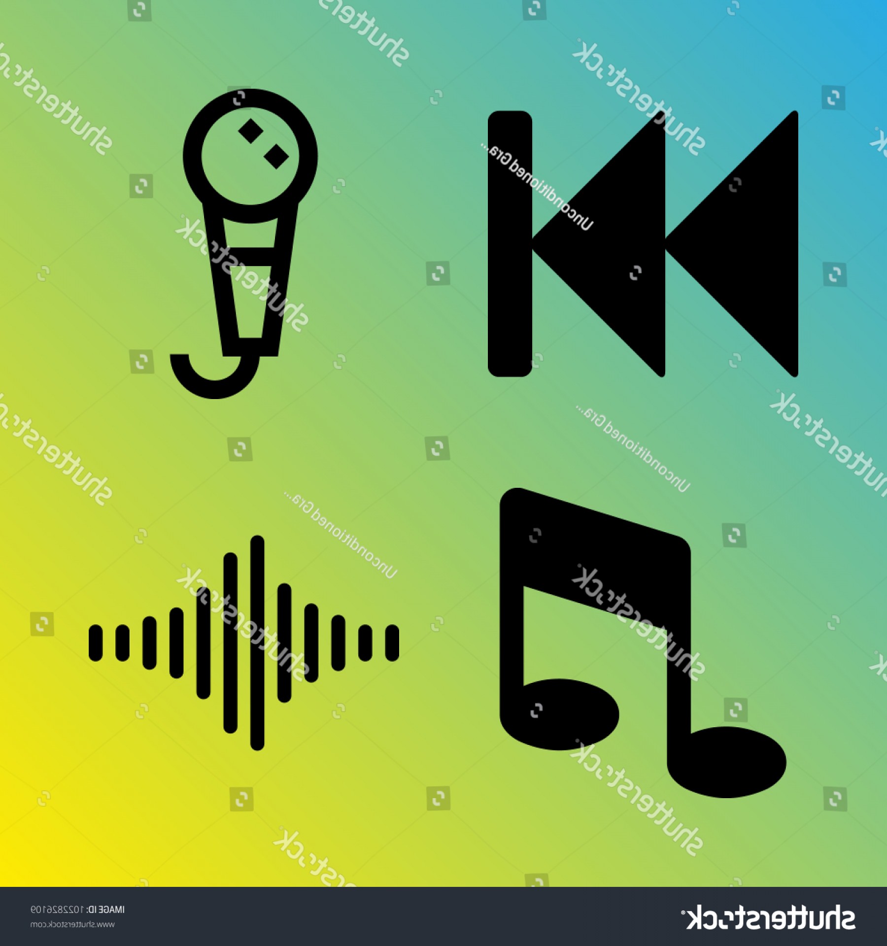 1800x1920 Audio Media Vector Icon Set Consisting Rongholland