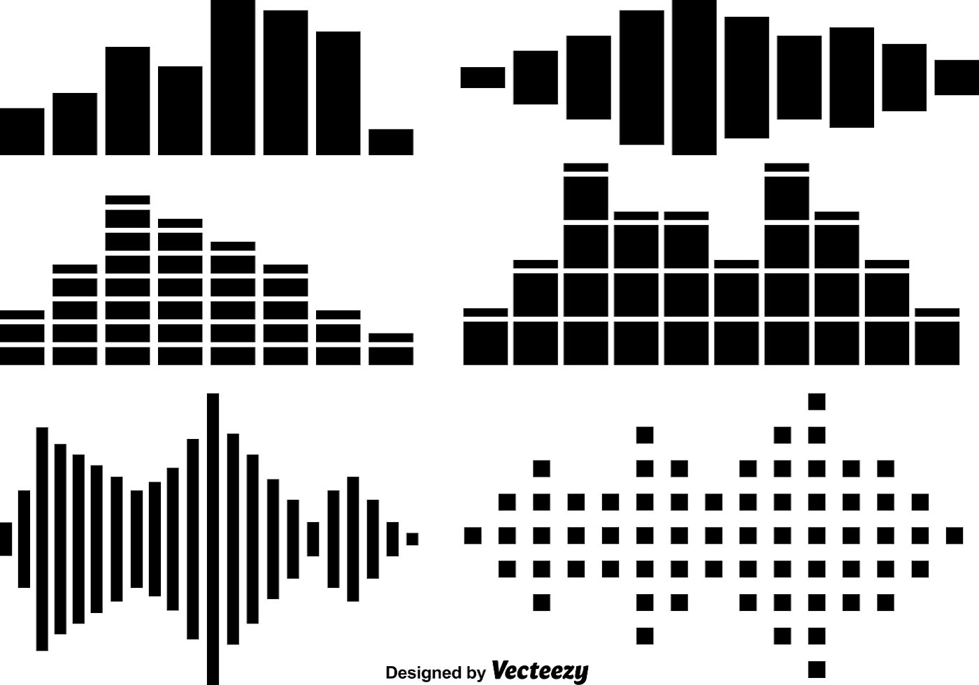 1400x980 Sound Bars Icons Vector Set